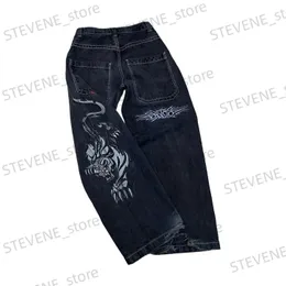 Jeans masculinos jeans jeans jeans calças y2k streetwear