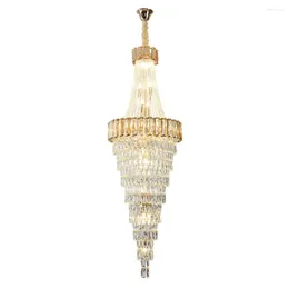 Chandeliers LED Pendant Lamp Crystal Staircase Simple Penthouse Living Room Luxury Villa Duplex Hall Light