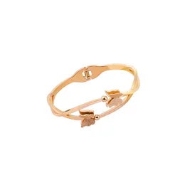 Bangle Trend Fashion Korean Version Of Spring And Summer Titanium Steel Rose Gold Stereo Matte Small Butterfly Bracelet Female Smal