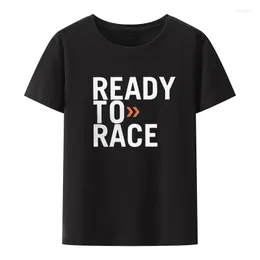 Men's T Shirts Ready To Race Print Tee Plus Size Novelty Tops Enduro Cross Motocross Bitumen Bike Life Casual Clothes