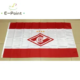 FC Spartak Moscow Pinned Flag from Corners, Isolated with