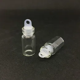 Frascos de vidro transparente de 1ml com plugue de plástico Mini garrafa de vidro Frascos de amostra vazios Pequenos 22x11mm (Altura xDia) Garrafas de desejos artesanais fofas Qqunr