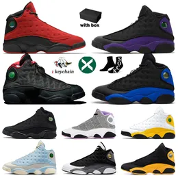 2023 New Jumpman 13 13s Basketballschuhe jorde mit Box Court lila Sohlenfliege schwarz Feuerstein Katze französisch blau Hahnentritt Lucky Green Bred Obsidian Herren Damen Turnschuhe 36-47