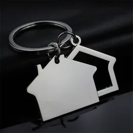Metal House Key Chain Simple House Car Key Chain Custom LOGO Creative Gift