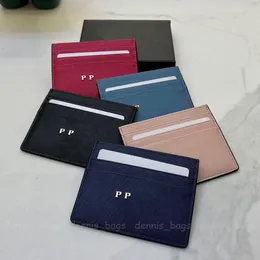 Designer korthållare mynt handväska läder mini plånböcker kvinna man mode lyxhållare korn kohud rosa blå svart med bokstäver