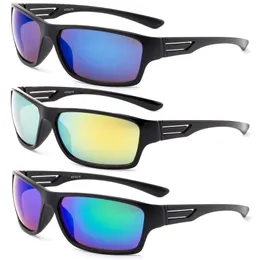 3 Pairs Newbee Fashion - "School" Kyra Kids Sport Design Wrap Around Flash/Mirror Sunglasses
