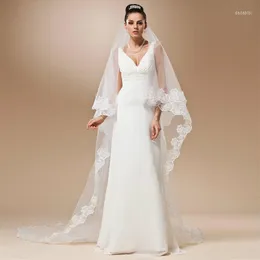 Véias de noiva 3m Ivory Catherdal Wedding Véil Long com pente de uma camada com arestas de renda Acessórios para mulheres