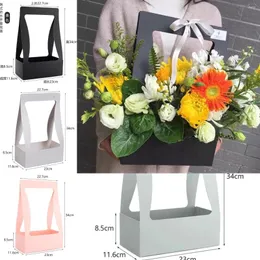 Prezent dwustronne wodoodporne opakowanie kwiatowe Kosz składane papierowe pudełko Wedding Rose Party Florist Supplies