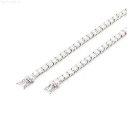 925 Sterling Silver Tennis Chain 2mm 16inch- 24inch Moissanite Setting with Rhodium Plated Hiphop Style for Man