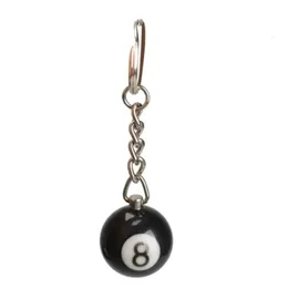 حلقات رئيسية أزياء البلياردو البلياردو بليسل المفاتيح لوحة المفتاح حلقة محظوظة أسود رقم 8 سلسلة مفاتيح 25 ملم راتنج الكرة المجوهرات هدية 231120
