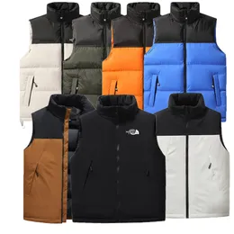2023 Vest 남성용 캐주얼 인쇄 로고 Faceluxury 민소매 재킷 면적 조끼 겨울 고품질 코트 야외 스포츠 브랜드 조끼