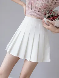 Skirts Zoki Sexy Women Pleated Summer High Waist Chic A Line Ladies Pink Mini Korean Zipper Preppy Style Girls Dance 230420