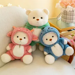 Bonecas de pelúcia criativa lina urso boneca transformação dinossauro tubarão ovelha kawaii brinquedo mini teddy requintado 231120