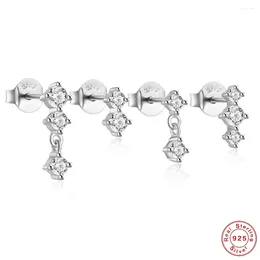 Studörhängen Aide 925 Sterling Silver Exquisite Small Cubic Zirconia Earring Set For Women Simple Party Wedding Handmake Diy Jewelry