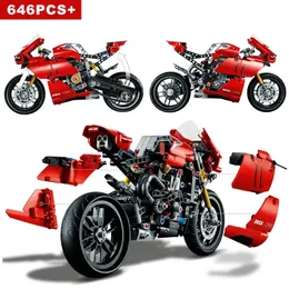 Block Teknisk motorcykel Ducatis Racing Car Building Blocks 42107 Idéer Modell Motorcykel Fordon Bricks Toys For Kids Christmas Gifts 231120