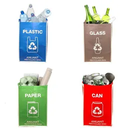 Trash Bags Separate Recycling Waste Bin for Kitchen Office in Home Recycle Garbage Sorting Bins Organizer Waterproof 230421