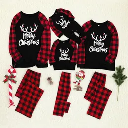 Familjsmatchande kläder Familj Look Christmas Matching Pyjamas Set Winter Xmas Adult Kids Baby Pyjamas Elk Deer Family Matching Outfits Family Sleepwear 231120