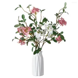 Decoratieve bloemen Simulatie Kersen Mooi trouwfeest 3 Hoofden kunstmatige bloesem bureaubladdecor Vivid Color Flower