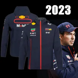 Herrjackor Oracle Red Color Bull Racing 2023 Team Jacket F1 Sergio Perez Jacket Uniform Formel 1 Racing Suit Moto Coat Men's Jack T231121