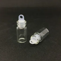 1ml Vials Clear Glass Bottles with Plastic Plug Mini Glass Bottle Empty Sample Jars Small 22x11mm(HeightxDia) Cute Craft Wish Bottles Geiwq