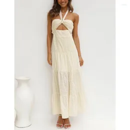 Abiti casual GypsyLady Elegante Halter Maxi Dress Papillon Scava fuori Sexy Summer Holiday Women Ladies Woman Party 2023