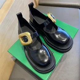 Kadınlar için Yeni Elbise Ayakkabıları - Metal Kare Tokalı Mary Jane tarzı, Modaya ve Tatlı Üniversite Görünümü için Kalın Taban