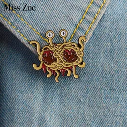 Pins Brooches Pastafarianism Enamel Pin Flying Spaghetti Monsterism Badge Brooch FSM s Denim Jeans Shirt Bag Funny Pin Gift for Friends Z0421