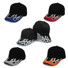 Ball Caps Flame Design Visor Sport Cap Hat 6 Panel Sports Racing Structud ​​Baseball Cap Men J230421