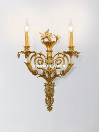 Wandleuchte Americal Copper Sconces French Style Home Villa Sconce Kristall Nachttischlampe Beleuchtung D