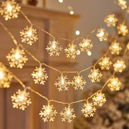 Decorações de Natal flocos de neve LED string luzes jardins decorações festas famílias Papai Noel presentes Navidad Feliz Ano 231121