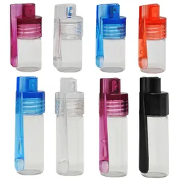 Plastic Snuff Oil Bottle Smoking Pipes Pill Case Containers Snorter Kit Portable Sniff Pocket Durable Snuffer Mix Color Snort 2 in 1 Saver Smoke Accessories