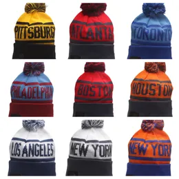 Beyzbol Beanies Team Cuffed Örgü Şapka Pom Beanie Hat Takımları Örgü Şapkalar Karıştırır ve Tüm Kapakları Eşleştirin