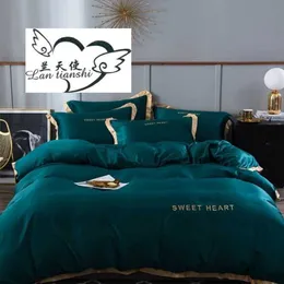Bedding sets 4Pcs Summer Washed Silk Quilt Pink White Green Adult Kids Air Condition Comforter Bedspread Bed Cover Bedding T200615
