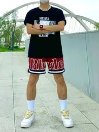 Markowa odzież krótkie codzienne szorty Rhude Męskie letnie spodnie do koszykówki ulicznej Luźne, szybkoschnące 4-punktowe Fitness Nieformalne spodnie sportowe Trend Bieganie fitness