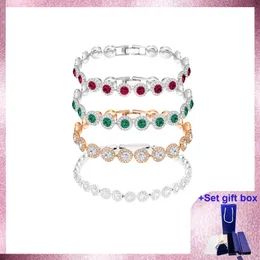 Fahmi SWA High Quality Fashion Bracelet Angelic Bracelet, Round Cut, Pave,Red, Exquisite Gift Box, Free Shipping