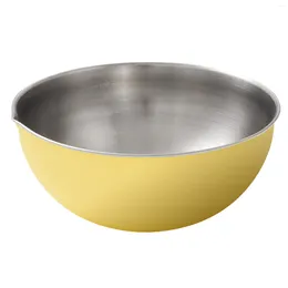 Skålar 4500 ml rostfritt stål praktisk blandning skål hem kök bakmatning non glid med pip sallad lätt diskmaskin säker