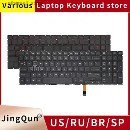 Keyboards US Russian Laptop Keyboard With Backlight For HP Omen 15-DC 15-DC1018ca 15-DC1008ca/0108TX 15-dc000 TPN-Q211 TPN-C143 Q231121