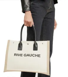 Tasarımcı Çantalar Rive Gauche Çanta Tote Çanta Tasarımcı Çanta Tek Taç Adam Kadın Çanta Günlük Tuval Moda Omuz Çantası Çapraz Vücut Alışveriş Çantası Noel hediyesi 01