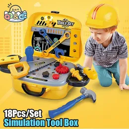 Tools Workshop Kids Toolbox Kit Education Toys Simulation Repair Drill Plastic Game Learning Engineering Puzzle Gifts for Boy 231120