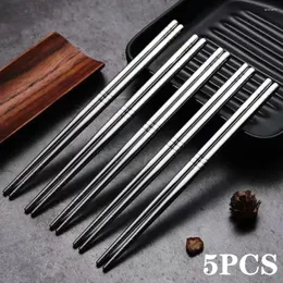 Chopsticks Sticks 5 Chinese Chopstick Stainless Sushi Metal Japanese Steel Korean 304 Non-slip Pairs