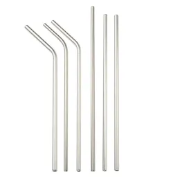 6*241mm 304 Stains Steel Straw Straw Home Party Bar Wedding Bar Barware 3pcs Straw Inclus Brush Set 33 LL