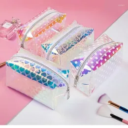 Kozmetik Çantalar Lazer Makyaj Çantası Su Geçirmez Leopar Baskı Kalp Polka Dot Taşınabilir Düz Renk Ruj