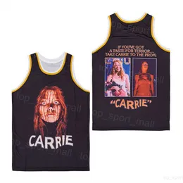 영화 농구 영화 0 Carrie Jersys 1976 레트로 풀버 대학 통기성 고등학교 힙합 순수면 셔츠 팀 블랙 컬러 스티치 스포츠 빈티지 꿰매어