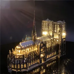 3D Puzzles 3D Metal Bulma Yüksek Kalite Notre Dame De Paris Model Yetişkin Zor Bina Diy Bulmacalar Oyuncaklar 230421