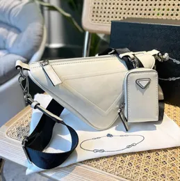 Modedesigner Umhängetaschen Damen Leder Crossbody Handtasche Dreieck Tasche 2er Set mit Mini Münzfach Geldbörse Luxus Qualität