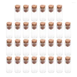 Vases 30 Pcs Wishing Bottle Small Glass Bottles Decor Drifting Mini Transparent Corked Wood Clear Simple