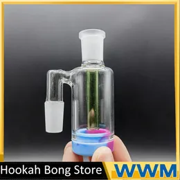 90° 14mm Glass Ash Catcher Hookah Accessories With 10ML Colorful Silicone Container Reclaimer 90 Degree Male Female Ashcatcher For Bong Dab Rig Quartz Banger