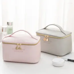 Pennelli per trucco 1 pezzo Borsa cosmetica grande da donna Custodia per cosmetici in pelle PU con cerniera impermeabile per trucco da viaggio