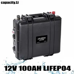 12V 100AH LifePO4ボートエンジンとソーラーバッテリーキャンピングカー用の充電式バッテリー12.8V BMS屋外燃料