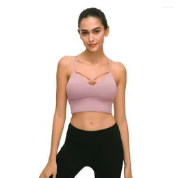 Gym Clothing Raibaallu Double-sided Grinding Sports Bra Sexy Y-type Beautiful Back Proof Push Ups Yoga Underwear